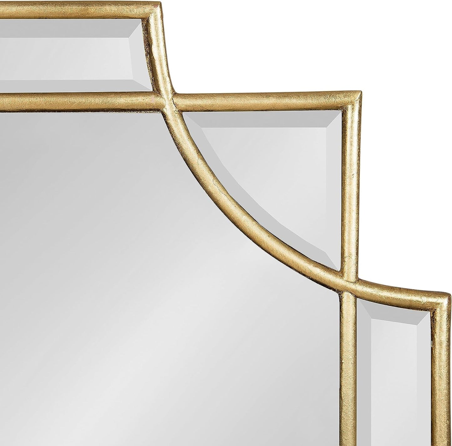 Minuette Decorative Rectangular Wall Mirror in Gold Leaf Finish, 24 x