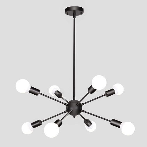 Black Sputnik Chandeliers, 8 Lights Sputnik Light Fixtures Ceiling