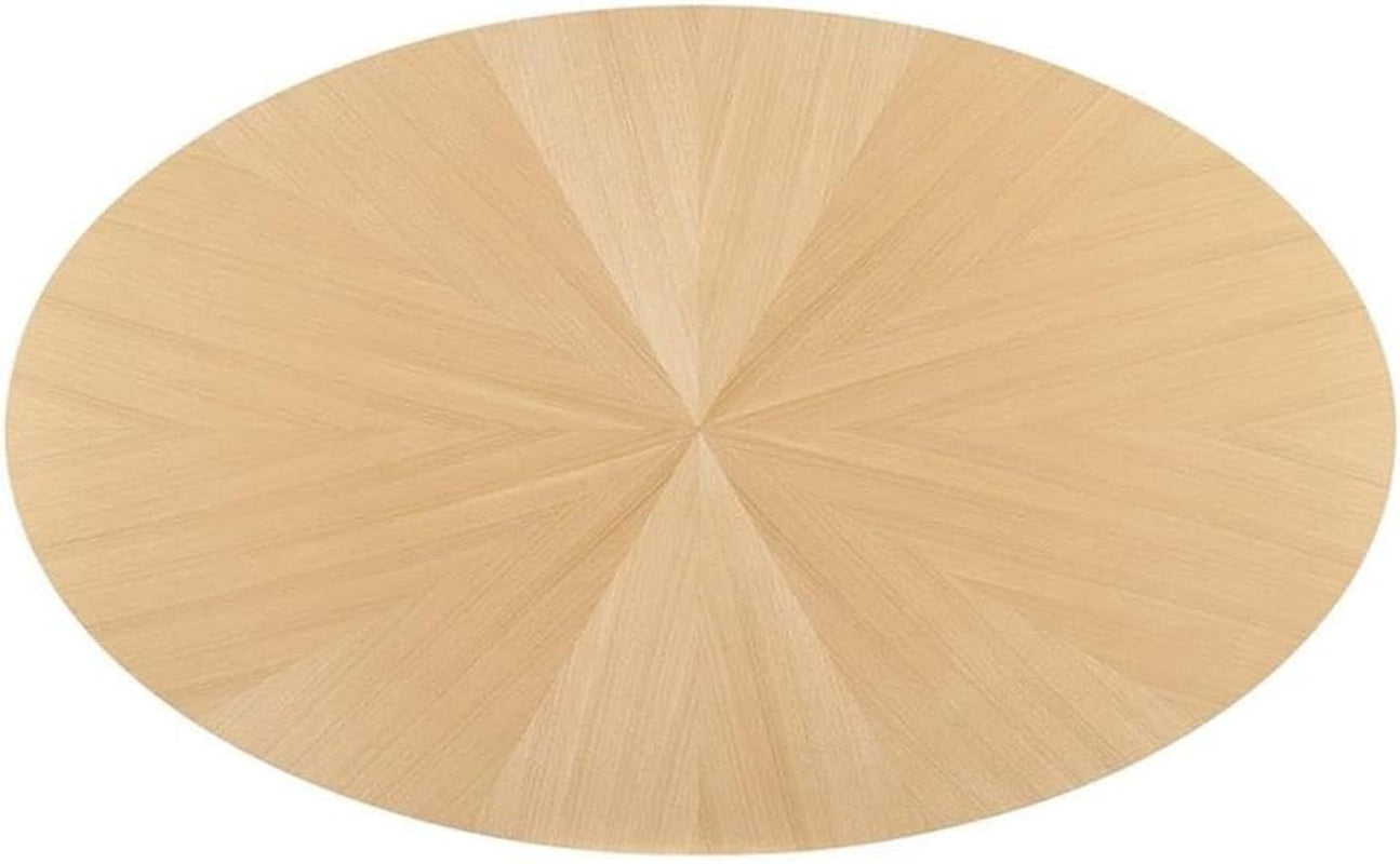 71’’ Oval Oak Wood Dining Table – Mid-Century Modern Style | EEI-3849-OAK Crossroads