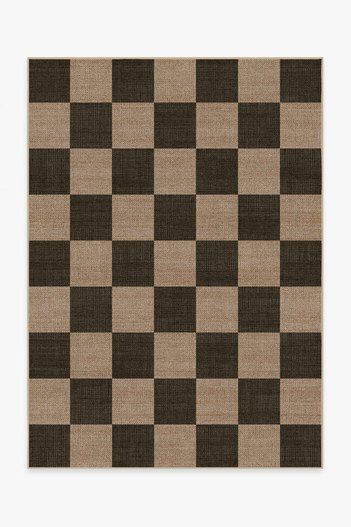 Checkerboard Soft Black Re-Jute Rug