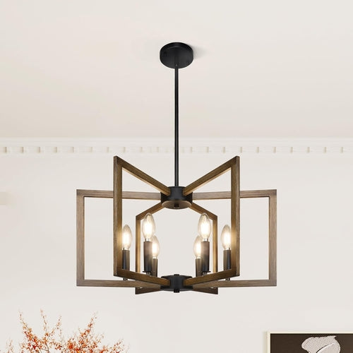 6-Light Modern Farmhouse Pendant Lights for Kitchen Island, Vintage