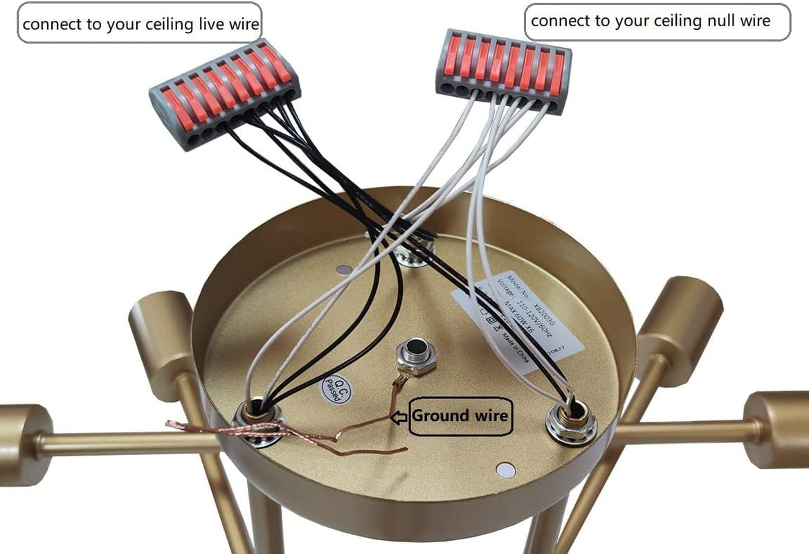 Modern Sputnik Chandelier, 6-Light Ceiling Light, 6 LED Light Bulbs