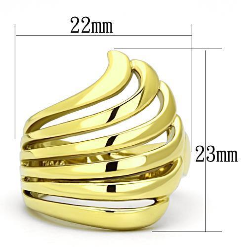 TK1028 - IP Gold(Ion Plating) Stainless Steel Ring with No Stone